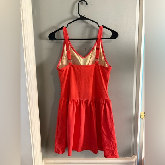 Red Women's Swim Dress - Picture 2 of 10